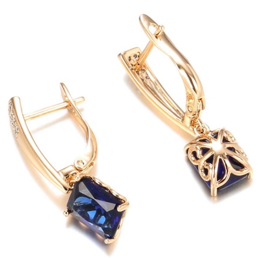 NEW Luxury 585 Rose Gold Dangle Earrings - Picture 4 of 7